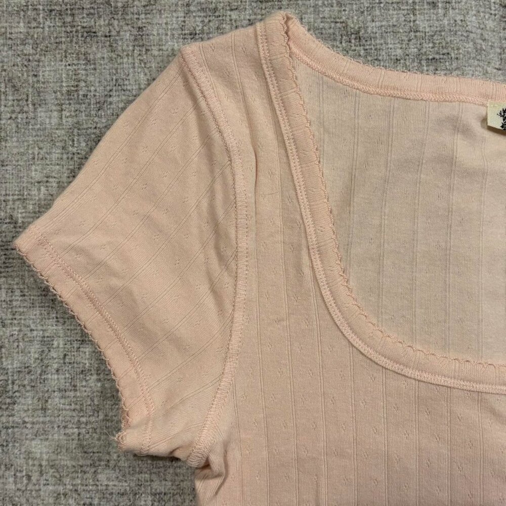 Free People Intimately Light Pink Ribbed Tee - Picture 4 of 7